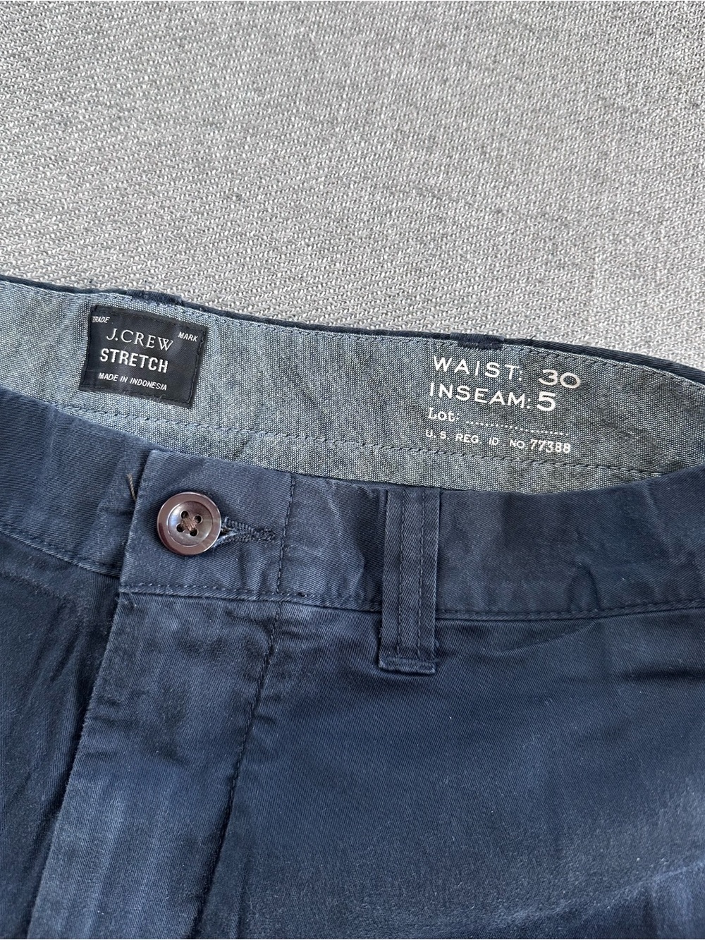 J. Crew Navy Flat-Front Cotton Chino Shorts - Picture 4 of 5